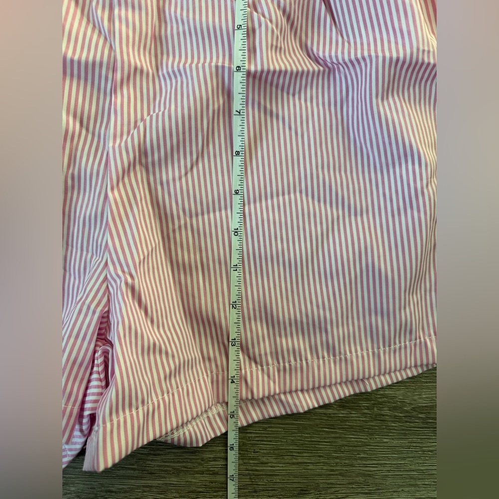 💕 NWOT Pink & White Striped Boxer Shorts Elastic Waist Lightweight Cotton Size M - Picture 4 of 4